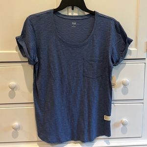 Blue pocket tee with tags